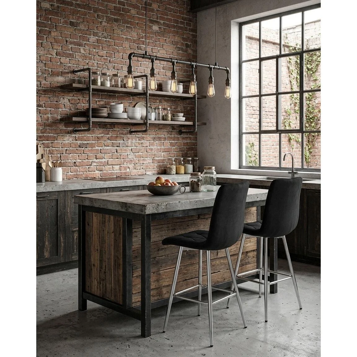 Set 2 scaune de bucatarie/bar, Artool, Libra, catifea neagra, picioare metal argintiu, 52x56x112 cm 2 Set 2 scaune de bucatarie/bar, Artool, Libra, catifea neagra, picioare metal argintiu, 52x56x112 cm