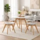 Set 4 scaune bucatarie/living, Artool, Mark, PP transparent, picioare lemn natur, 49x42x82.5 cm - imagine 11