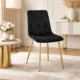 Set 4 scaune bucatarie/living, Artool, Libra, catifea neagra, picioare metal auriu, 45x54x86.5 cm - imagine 10