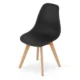 Set 4 scaune bucatarie/living, Artool, Kito, PP negru, picioare lemn natur, 46x54.5x80 cm - imagine 8