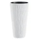 Set 2 ghivece de flori, Sandy Slim, rotunde, inalte, 34.9x62 cm, alb, Prosperplast - imagine 3