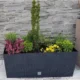 Set 2 jardiniere decorative, sistem irigare, imitatie ratan, antracit, 30 L, 60x25x24 cm, Rato Case - imagine 5