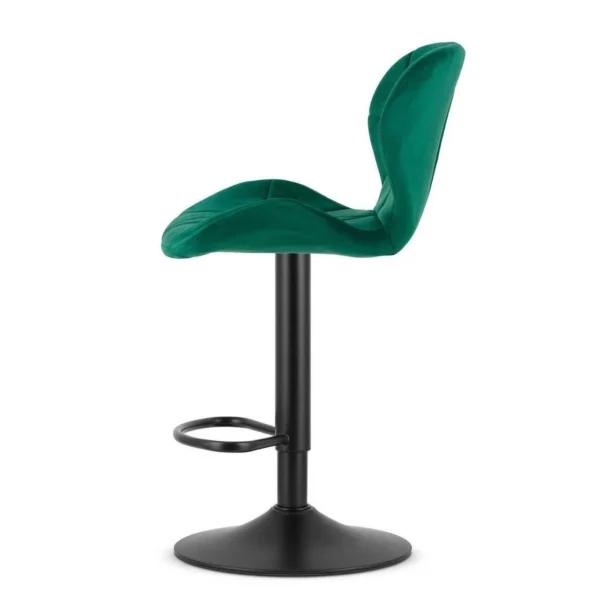 Set 2 scaune de bucatarie/bar, Artool, West, rotativ, catifea verde, picior metal negru, 46x48.5x90-111 cm - imagine 7