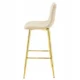 Set 2 scaune de bucatarie/bar, Artool, Pozza, catifea bej deschis, picioare metal auriu, 43x49x102 cm - imagine 2