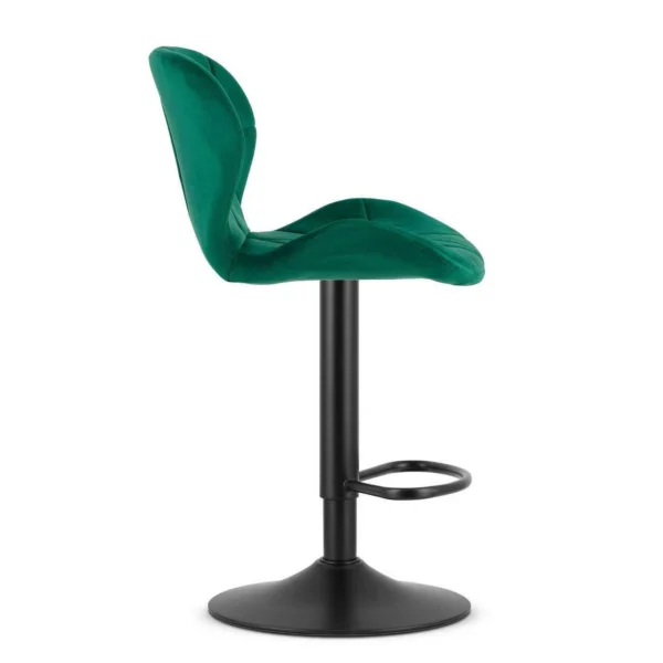 Set 2 scaune de bucatarie/bar, Artool, West, rotativ, catifea verde, picior metal negru, 46x48.5x90-111 cm - imagine 5