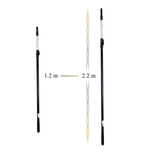 Set 3 gletiere profesionale, inox, 40, 60, 80 cm, suport, maner telescopic 1.2-2.2 m, Ergoplast - imagine 4