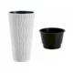 Set 4 ghivece de flori, Sandy Slim, rotunde, inalte, 34.9x62 cm, alb, Prosperplast - imagine 3