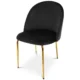 Set 4 scaune bucatarie/living, Artool, Inca, catifea neagra, picioare metal auriu, 49x55x78 cm - imagine 2