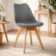 Set 4 scaune bucatarie/living, Artool, Mark, PP grafit, picioare lemn natur, 49x43x82 cm - imagine 9