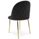 Set 4 scaune bucatarie/living, Artool, Inca, catifea neagra, picioare metal auriu, 49x55x78 cm - imagine 5