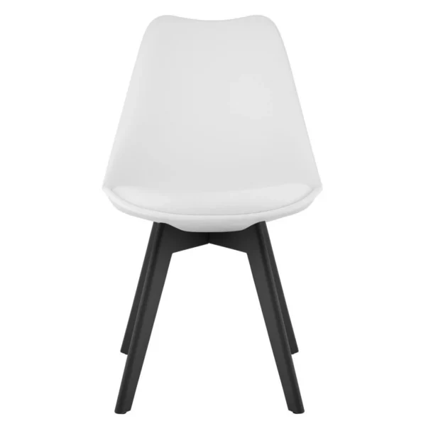 Set 4 scaune bucatarie/living, Artool, Mark, PP alb, picioare negre, 49x55.5x82.5 cm - imagine 2
