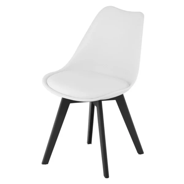 Set 4 scaune bucatarie/living, Artool, Mark, PP alb, picioare negre, 49x55.5x82.5 cm - imagine 3