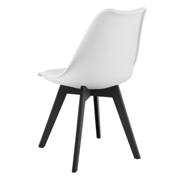 Set 4 scaune bucatarie/living, Artool, Mark, PP alb, picioare negre, 49x55.5x82.5 cm - imagine 4