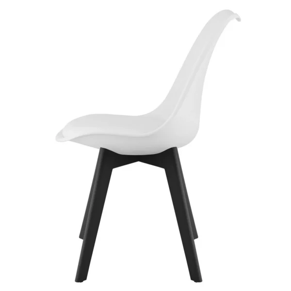 Set 4 scaune bucatarie/living, Artool, Mark, PP alb, picioare negre, 49x55.5x82.5 cm - imagine 6