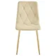 Set 4 scaune bucatarie/living, Artool, Libra, catifea bej, picioare metal auriu, 45x54x86.5 cm - imagine 4