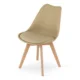 Set 4 scaune bucatarie/living, Artool, Mark, PP bej, picioare lemn natur, 49x52x82 cm - imagine 8