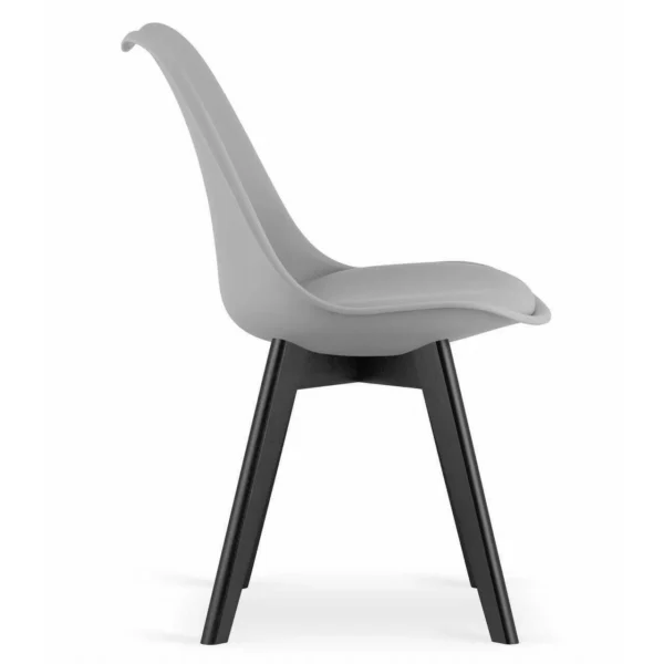 Set 4 scaune bucatarie/living, Artool, Mark, PP gri, picioare negre, 49x55.5x82.5 cm - imagine 3