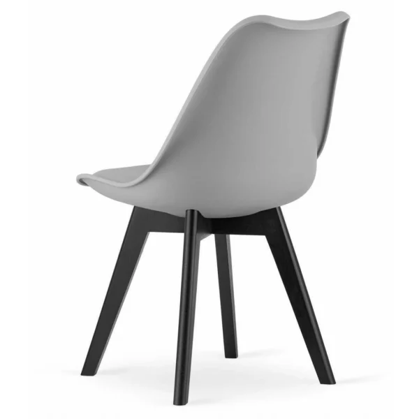 Set 4 scaune bucatarie/living, Artool, Mark, PP gri, picioare negre, 49x55.5x82.5 cm - imagine 4