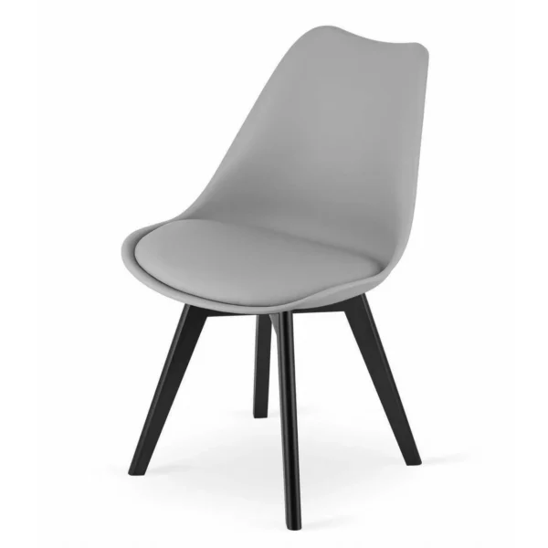 Set 4 scaune bucatarie/living, Artool, Mark, PP gri, picioare negre, 49x55.5x82.5 cm - imagine 5