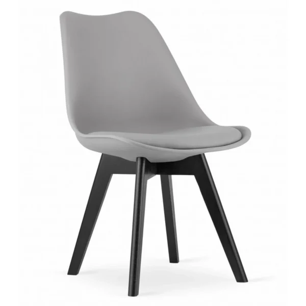 Set 4 scaune bucatarie/living, Artool, Mark, PP gri, picioare negre, 49x55.5x82.5 cm - imagine 6