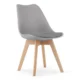 Set 4 scaune bucatarie/living, Artool, Mark, PP gri, picioare lemn natur, 49x42x82 cm - imagine 2
