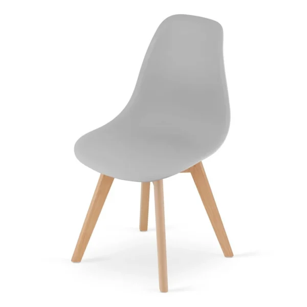 Set 4 scaune bucatarie/living, Artool, Kito, PP gri, picioare lemn natur, 46x54.5x80 cm - imagine 5