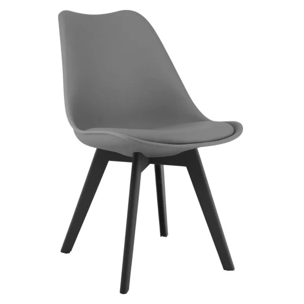 Set 4 scaune bucatarie/living, Artool, Mark, PP grafit, picioare negre, 49x55.5x82.5 cm - imagine 3