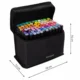Set markere/carioci, 2 capete diferite, cu geanta, diverse culori, 80 buc, Maaleo - imagine 2