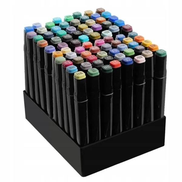 Set markere/carioci, 2 capete diferite, cu geanta, diverse culori, 80 buc, Maaleo - imagine 7