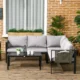 Set mobilier gradina/terasa, gri si negru, 1 masa, 3 canapele, Kayden - imagine 8
