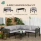 Set mobilier gradina/terasa, gri si negru, 1 masa, 3 canapele, Kayden - imagine 7