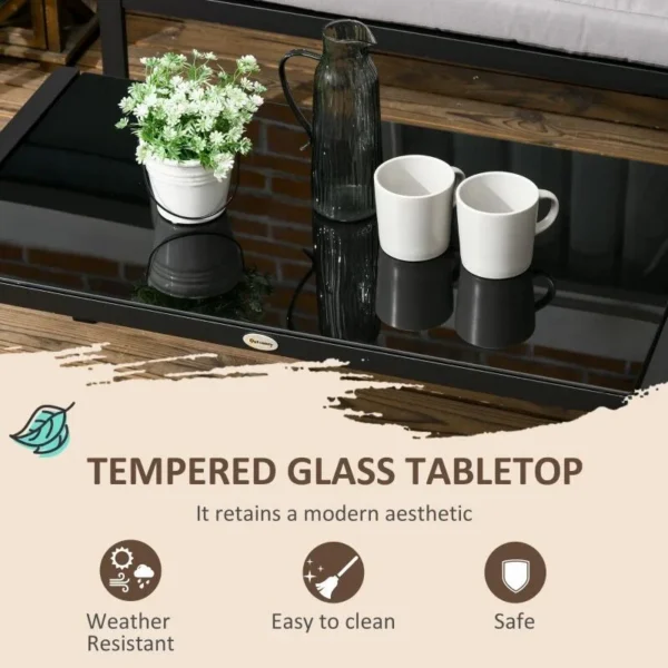 Set mobilier gradina/terasa, gri si negru, 1 masa, 3 canapele, Kayden - imagine 5
