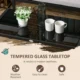 Set mobilier gradina/terasa, gri si negru, 1 masa, 3 canapele, Kayden - imagine 5