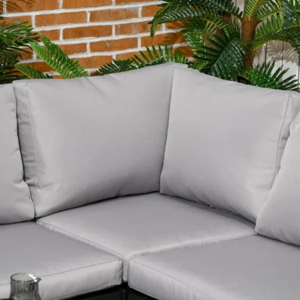 Set mobilier gradina/terasa, gri si negru, 1 masa, 3 canapele, Kayden - imagine 2