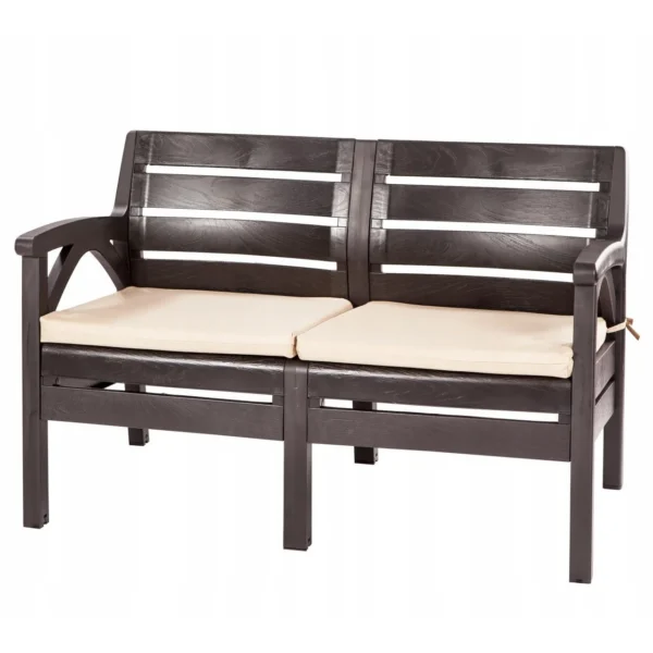Set mobilier gradina/terasa, maro, 1 masa, 2 scaune, 1 banca, Santana - imagine 3