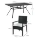 Set mobilier gradina/terasa, negru si bej, ratan sintetic, 1 masa, 6 scaune, Lynna - imagine 9