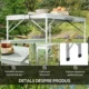 Set mobilier gradina/camping, pliabil, 1 masa, 2 banci, MDF si aluminiu, alb, 90 cm, Frankfurt - imagine 7