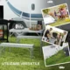 Set mobilier gradina/camping, pliabil, 1 masa, 2 banci, MDF si aluminiu, alb, 90 cm, Frankfurt - imagine 6