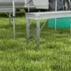 Set mobilier gradina/camping, pliabil, 1 masa, 2 banci, MDF si aluminiu, alb, 90 cm, Frankfurt - imagine 4