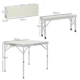 Set mobilier gradina/camping, pliabil, 1 masa, 2 banci, MDF si aluminiu, alb, 90 cm, Frankfurt - imagine 2