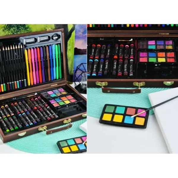 Set pictura si desen, trusa lemn, 81 piese - imagine 2