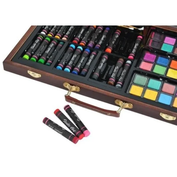 Set pictura si desen, trusa lemn, 81 piese - imagine 12