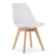 Set 4 scaune bucatarie/living, Artool, Mark, PP alb, picioare lemn natur, 49x43x82 cm - imagine 7