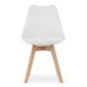 Set 4 scaune bucatarie/living, Artool, Mark, PP alb, picioare lemn natur, 49x43x82 cm - imagine 5