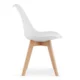 Set 4 scaune bucatarie/living, Artool, Mark, PP alb, picioare lemn natur, 49x43x82 cm - imagine 4