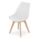 Set 4 scaune bucatarie/living, Artool, Mark, PP alb, picioare lemn natur, 49x43x82 cm - imagine 3