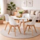 Set 4 scaune bucatarie/living, Artool, Mark, PP alb, picioare lemn natur, 49x43x82 cm - imagine 8