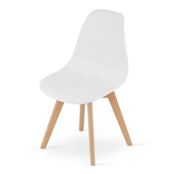 Set 4 scaune bucatarie/living, Artool, Kito, PP alb, picioare lemn natur, 46x54.5x80 cm - imagine 4