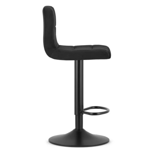 Set 2 scaune de bucatarie/bar, Artool, Prot, rotativ, catifea neagra, picior metal negru, 41x44x87.5-108 cm - imagine 5