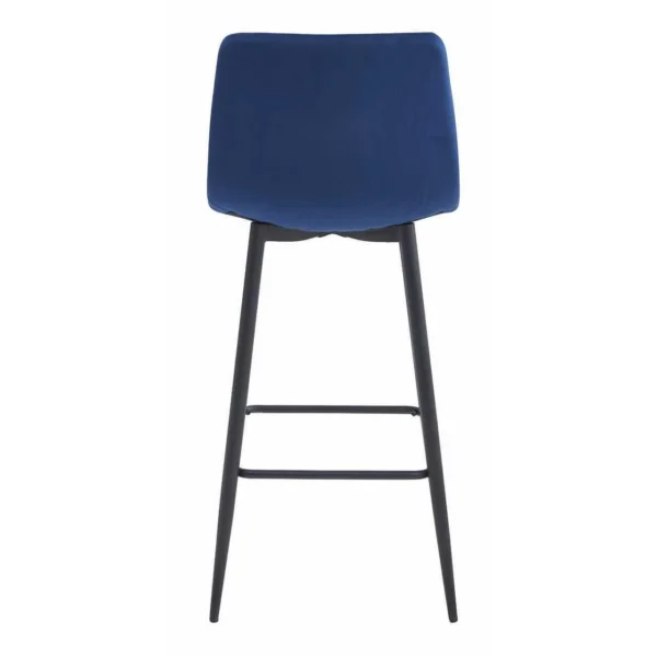 Set 2 scaune de bucatarie/bar, Artool, Arceto, catifea albastra, picioare metal negru, 43.5x32.5x104 cm - imagine 4
